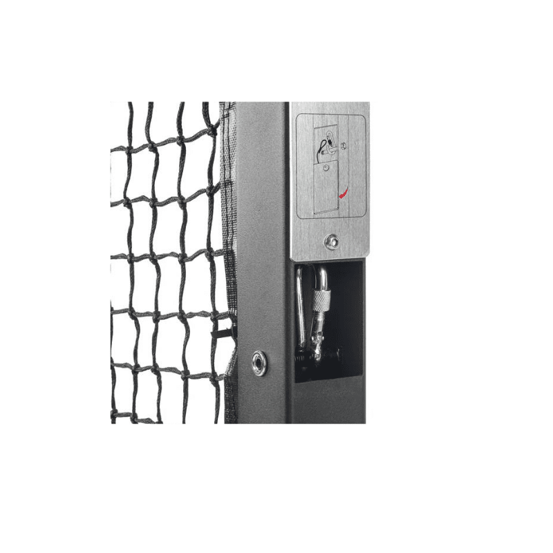 Image of a Joola Pro Net Pickleball Net on wheels.