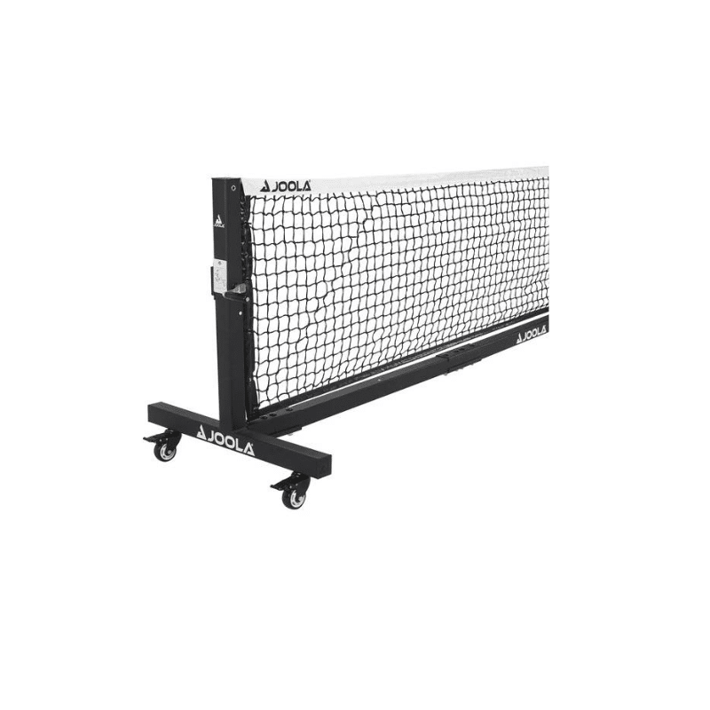 Image of a Joola Pro Net Pickleball Net on wheels.