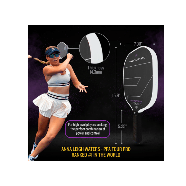 Image d'une raquette de pickleball Paddletek Bantam ALW-C 14.3 mm.