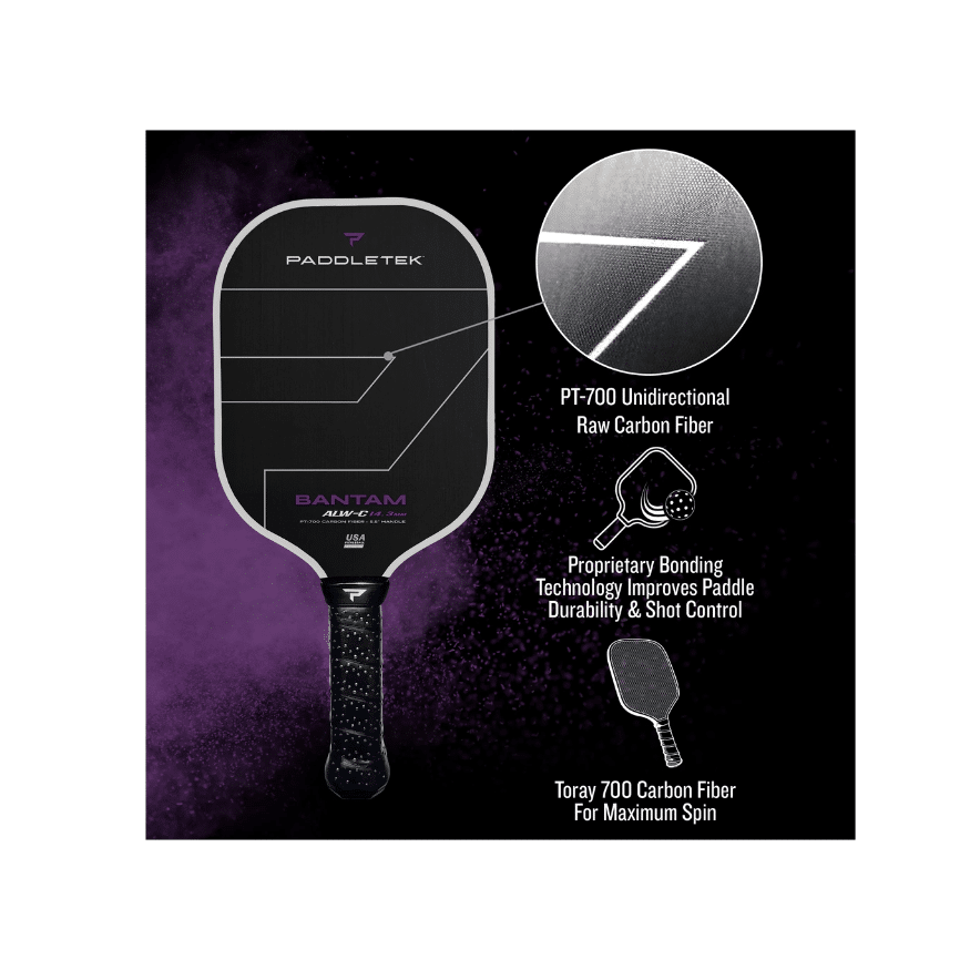 Image d'une raquette de pickleball Paddletek Bantam ALW-C 14.3 mm.