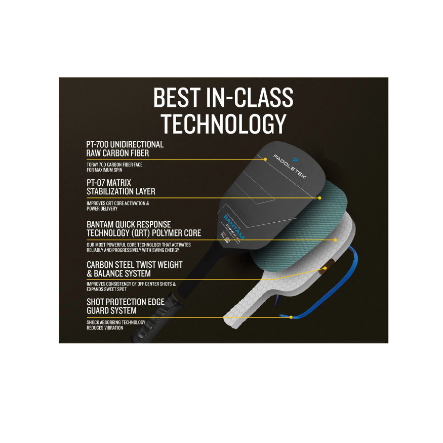Image d'une raquette de pickleball Paddletek Bantam GTO-C.
