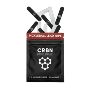Bandes de ruban de plomb CRBN pour pickleball avec adhésif 3M ultra résistant, permettant d’ajuster le poids, l’équilibre et le sweet spot de la raquette.