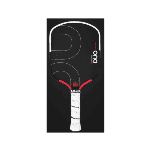 Image de la raquette de pickleball Enhance DUO Hybride offrant un équilibre entre puissance et contrôle grâce à sa forme polyvalente et sa conception adaptée à tous les styles de jeu.